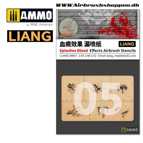 LIANG-0005  Splashes Blood Effects Airbrush Stencils